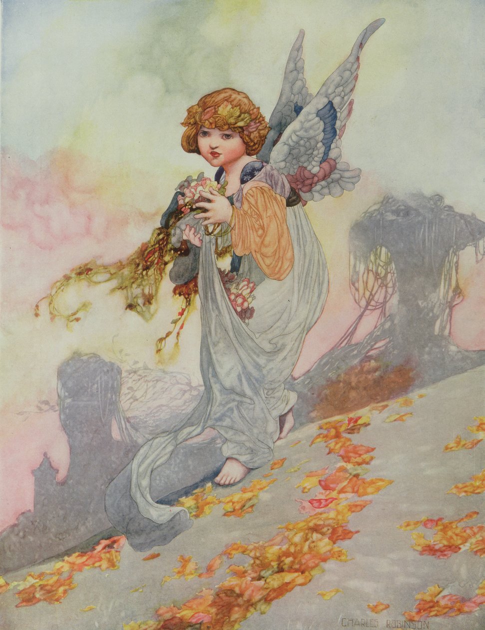Herfst uit de Seizoenen, in opdracht voor de Pears Annual 1920 door Charles Robinson