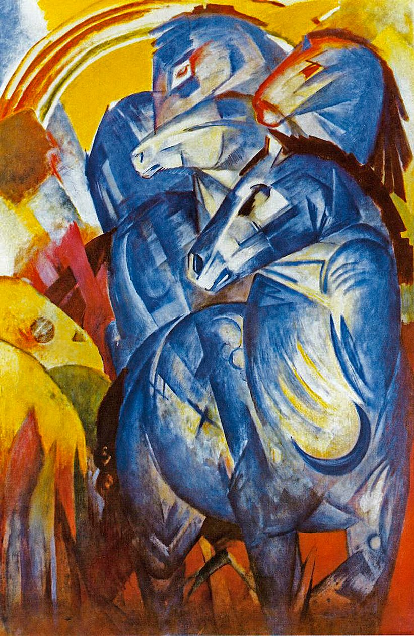 Een Toren van Blauwe Paarden, 1913 door Franz Marc