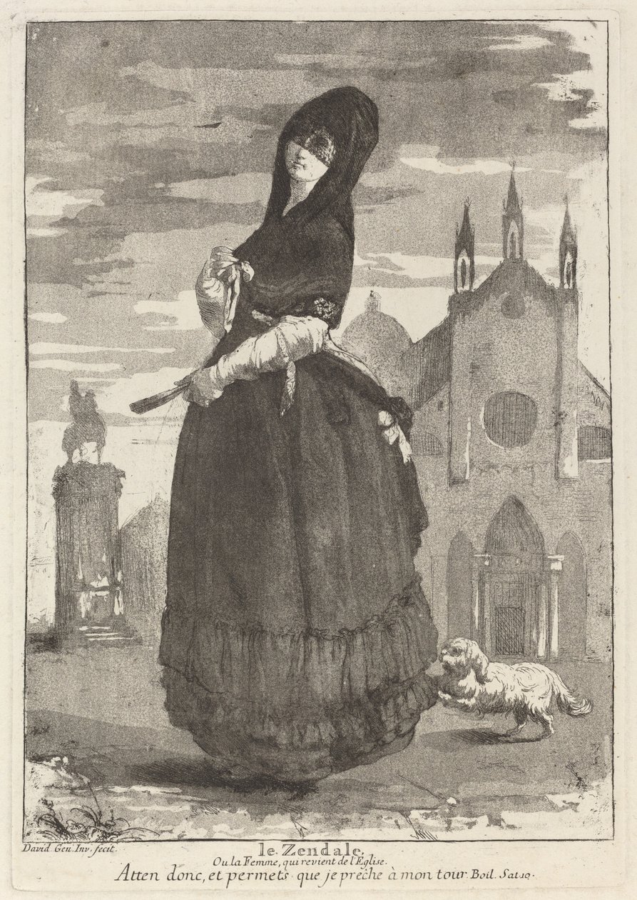 Le Zendale (Vrouw in een kap, of de vrouw die terugkeert van de kerk) door Giovanni David