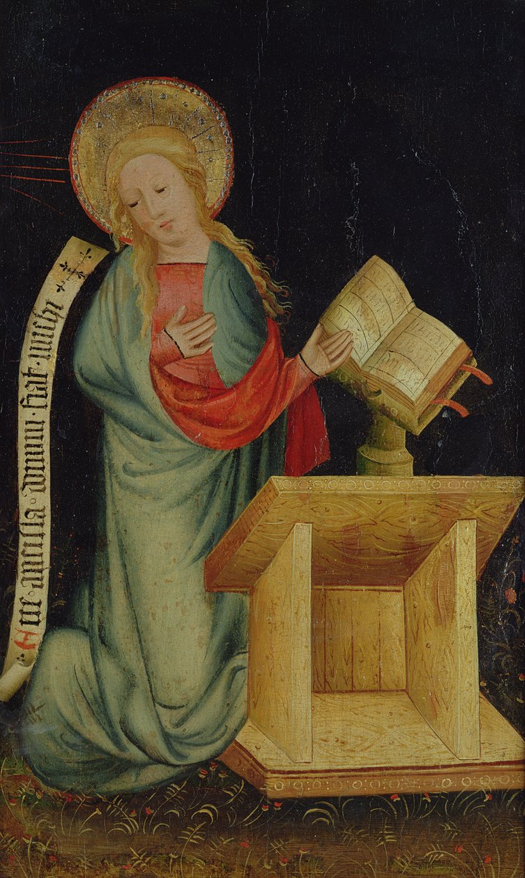 Maagd van de Annunciatie, van het Oogstaltaar, c.1410 door Master Bertram of Minden