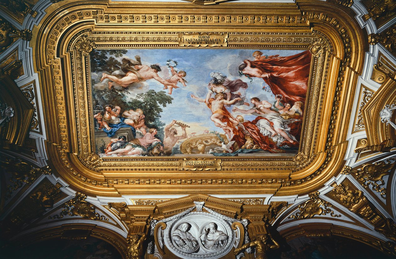 Venus, Planeten Fresco Cyclus, Pitti Paleis, Venus Planetaire Kamer, Florence door Pietro da (1596 1669) Cortona
