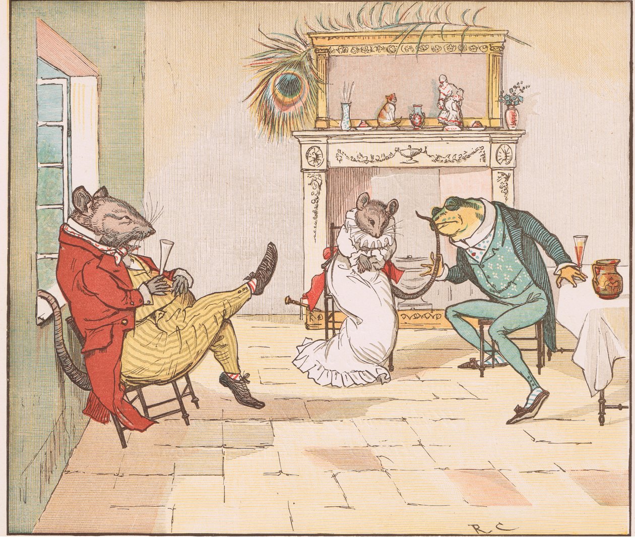 Bid, Meneer Kikker, wilt u ons een liedje zingen door Randolph Caldecott