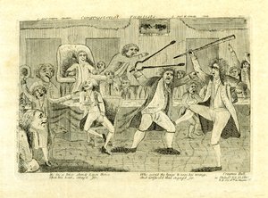 Congresvechters: Griswold en Lyon, in Congress Hall, Philadelphia, PA