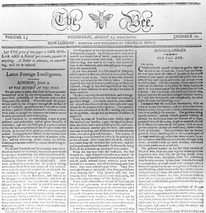 Kop van The Bee, gedrukt 23 augustus 1797