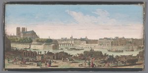 Gezicht op de stad Parijs gezien vanaf de Quai de Miramion
