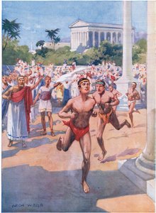 Een hardloopwedstrijd bij de Olympische Spelen, 1925