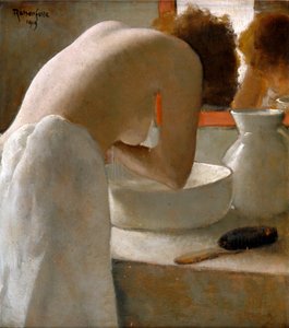 Vrouw aan het wassen