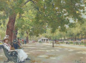 Elegante figuren, Rotten Row, Hyde Park, Londen