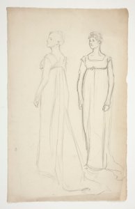 Twee studies van een vrouw in Grieks-Romeinse kleding door Edwin Austin Abbey