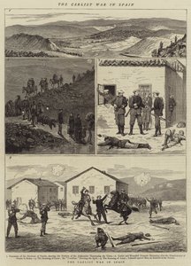 De Carlist oorlog in Spanje (gravure)