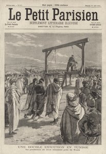 Executie door ophanging van twee moordenaars nabij Tunis, Tunesië