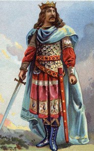 Portret van Clotaire (Clothaire) IV, koning van de Franken van 716 tot 718. Chromolithografie rond 1890