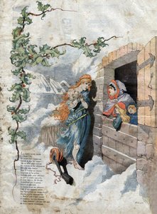 De Krekel en de Mier. Fabels van Jean de La Fontaine. Illustratie van Michelet SC. eind 19e eeuw.