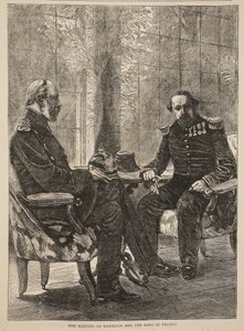 De ontmoeting van Napoleon en de koning van Pruisen, september 1870, illustratie uit Cassells Geschiedenis van de Oorlog tussen Frankrijk en Duitsland, 1870-1871