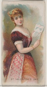 Valentijnsdag, Verenigde Staten, uit de Feestdagen serie N80 voor Duke merk sigaretten, 1890
