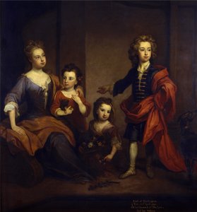 Portret van Richard Boyle, 3e Graaf van Burlington, met zijn drie zusters, Elizabeth, Juliana en Jane Boyle, ca. 1700