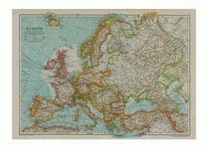 Kaart van Europa, 1910