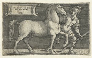 Alexander de Grote met zijn paard Bucephalus