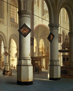 Zicht op de Oude Kerk in Delft