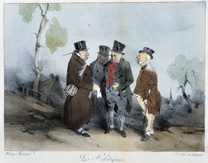 Les politiques - in "Esquisses parisiennes" door Henri Monnier, ed. Delpech, Parijs