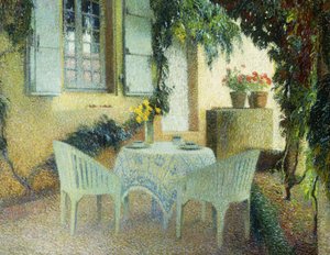 Terras van het landhuis in Marquayrol