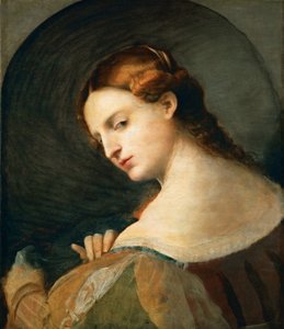 Portret van een jonge vrouw in profiel