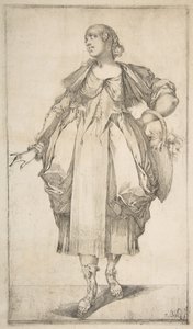Tuinierster met een mand aan haar arm, uit de Hortulanae-serie, 1612-16