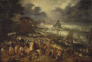 Christus predikt vanaf een boot