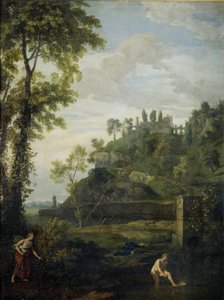 Arcadisch landschap met Salmacis en Hermafrodiet