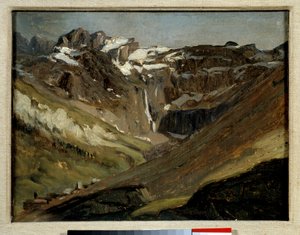 Het circus van Gavarnie in de Pyreneeën Schilderij door Jules Dupre