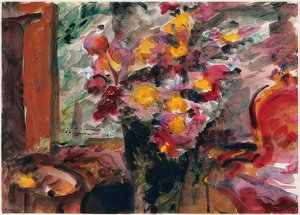 Bloemenvaas op een tafel