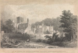 Noordwestelijke aanblik van Brenckburn Priory, Northumberland; pagina 44 (Volume Eén)