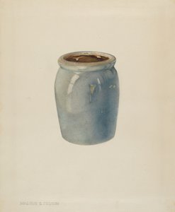 Aardewerk jam pot, ca. 1938