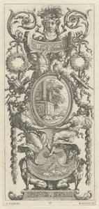 Ornamentaal Paneel Bekroond met een Hoofd Geflankeerd door Bladeren