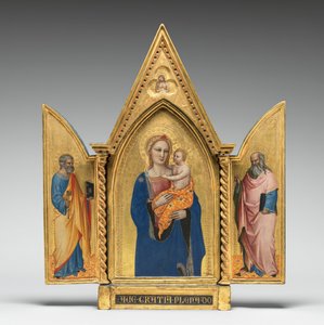 Madonna en Kind, met Heiligen Petrus en Johannes de Evangelist, en Man van Smarten [gehele drieluik]
