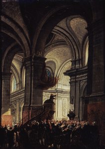 Preek van een kapucijn in de kerk van Saint Roch, 1780