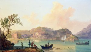 Baiae met de tempels van Venus en Diana vanaf het fort van Don Pedro de Toledo