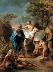 Venus presenteert Aeneas met door Vulcanus gesmeed pantser
