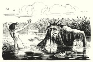 Hans Christian Andersen: De Dochter van de Moeraskoning (litho)