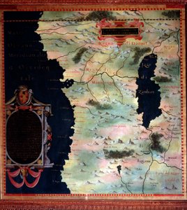 Kaart van West-Afrika (Congo en Angola) gemaakt door Stefano Bonsignori (? -1589) Italiaanse kosmograaf en schilder. Rond 1581. Florence, Palazzo Vecchio, Sala del Mappamondo