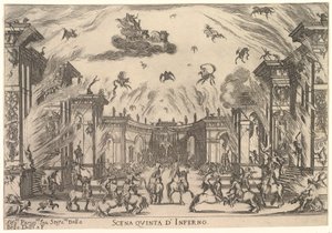 Vijfde scène, de Inferno, uit Het huwelijk van de goden Le nozze degli Dei