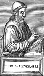 De eerbiedwaardige Beda ca. 673-735, Angelsaksische theoloog, geleerde en historicus, ca. 1584
