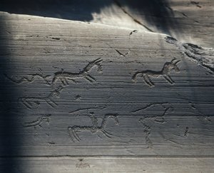 Italië, Lombardije, Camonica-vallei, rotstekeningen