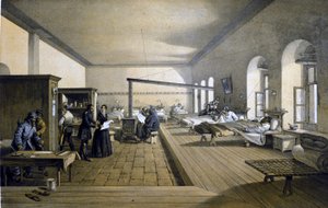 Florence Nightingale (1820 - 1910) in het Scutari Ziekenhuis in Turkije rond 1855