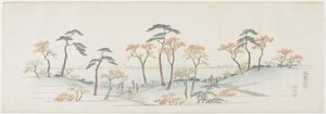 Gekleurde bladeren bij de Kaianji-tempel, 1837-1844