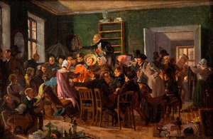 Scène van een veiling