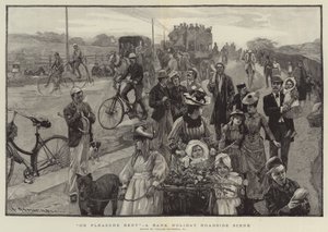 "Op plezier gericht", een tafereel langs de weg op een feestdag