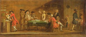 Figuren in een taverne of koffiehuis, 1720s