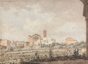Tempel van Venus en Rome vanaf het Colosseum