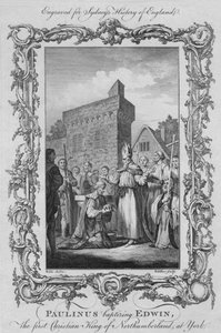 Paulinus doopt Edwin, de eerste christelijke koning van Northumberland, in York, 1773